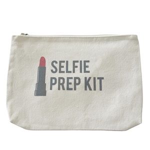 Off White Selfie Prep Kit Canvas Makeup Bag